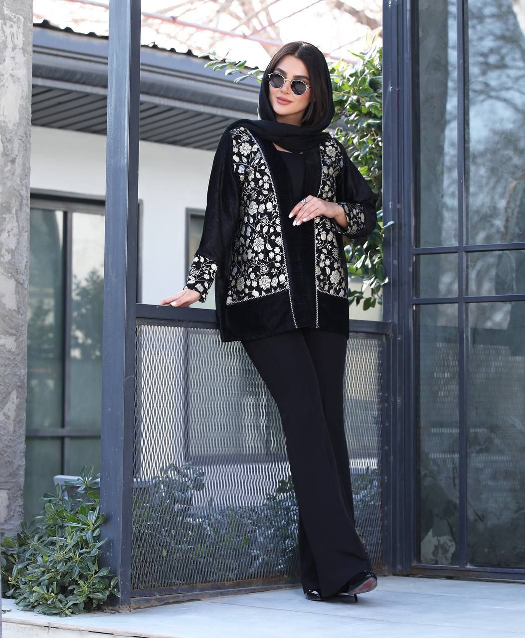 کت مخمل سوزن دوزی خرج کار هندی کد K-604